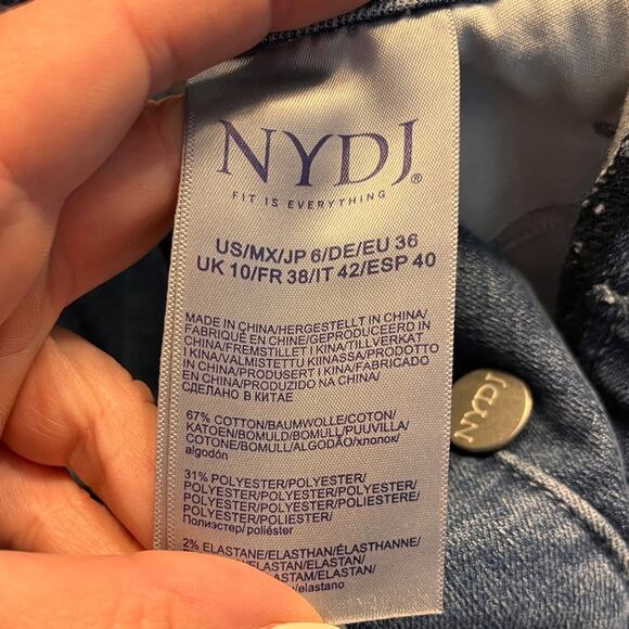NYDJ Marilyn Straight Embroidered Pocket Jeans Size 6 - Picture 8 of 11